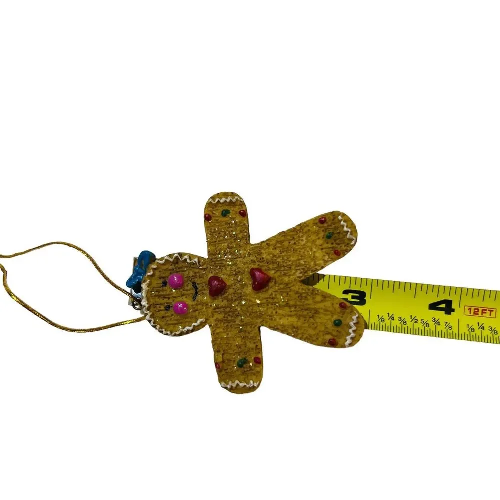 Vintage 3” Gingerbread Girl with Bow Decor Christmas Tree Ornament‎